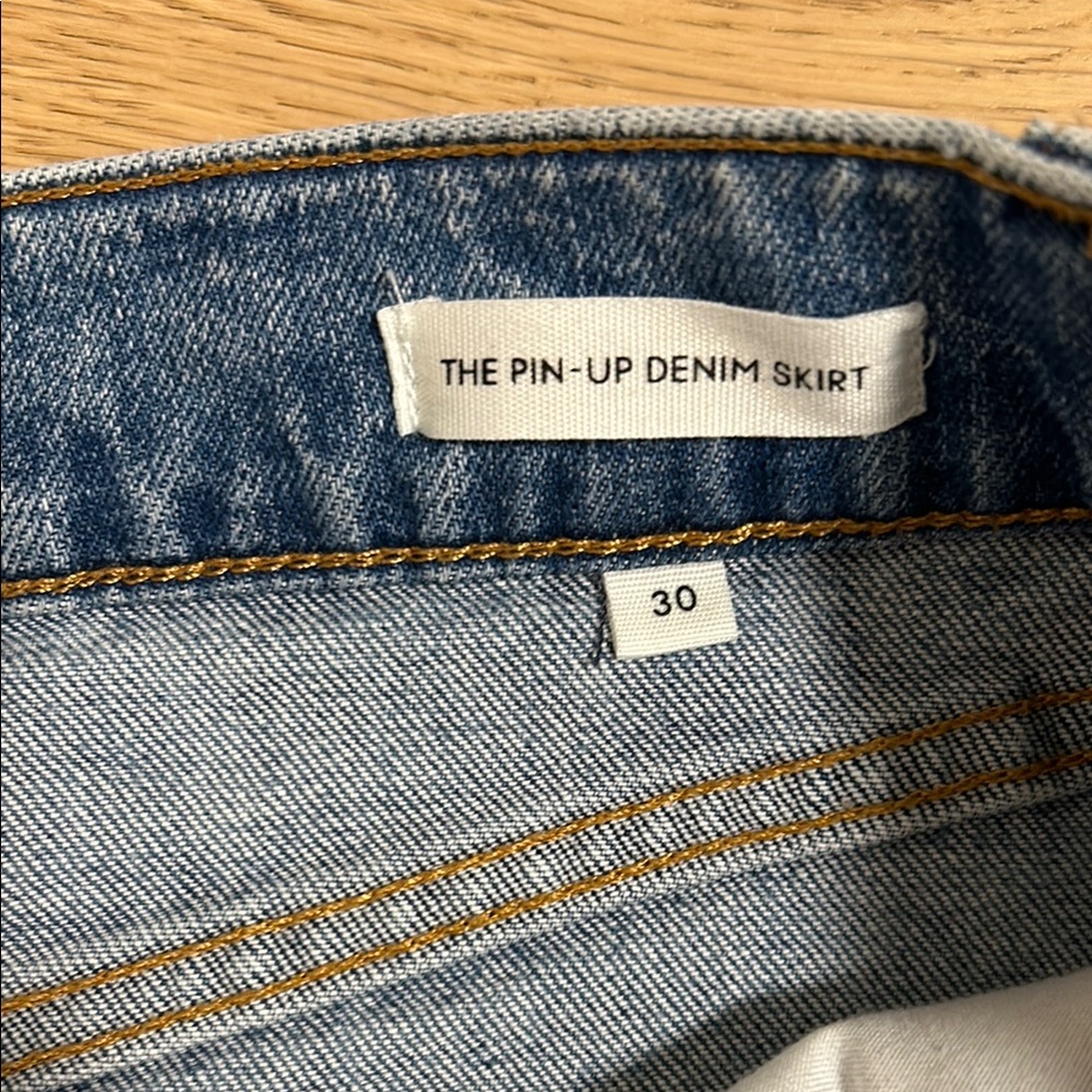 Aritzia Babaton Denim Forum Pin Up Denim Skirt Si… - image 6